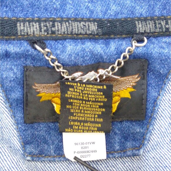 Harley Davidson Denim Jacket Women's Medium Cropped Fitted Blue Ombre' NWOT VTG - Picture 4 of 9